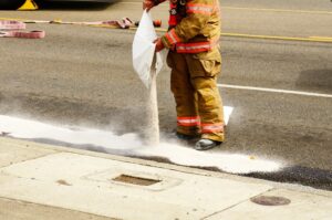 Fuel Spill, Highway Sign Blocks Road After I-285 Semi Crash