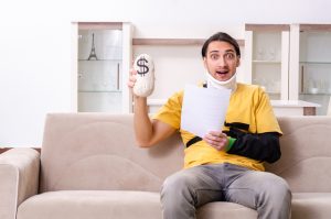injured man excited about compensation value from claim