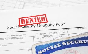 A denied social security disability form.