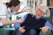 A caregiver verbally abuses a nursing home patient.