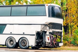 front end of damaged bus