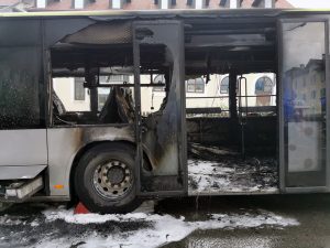 burnt public bus