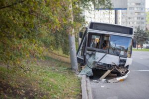 Bus Accident Lawyer in Stone Mountain crashed front of bus