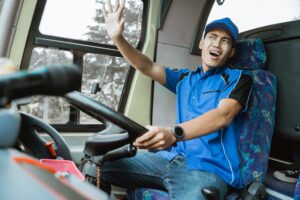 Bus Accident Lawyer in Woodstock, GA | John Foy & Associates bus driver reacts to imminent crash