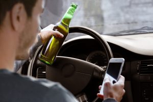 drunk driver texting