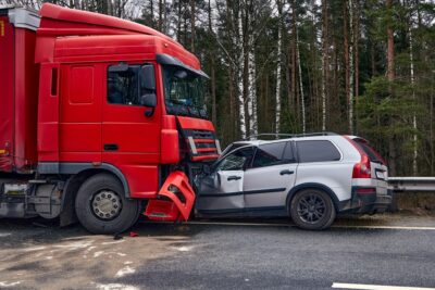 Truck Accident Lawyer in Georgia | Free Consultation Collision between red truck and gray car