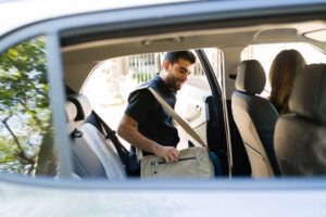 Lyft Accident Lawyer in South Fulton | Free Consults man getting into a rideshare van
