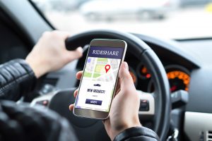 rideshare driver using app