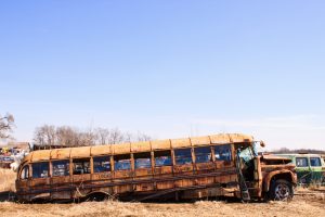 broken-down school bus