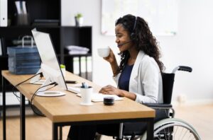 Catastrophic Injuries Lawyer in Dunwoody | Free Consult customer service rep in a wheelchair