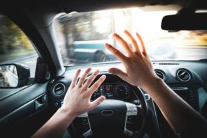 Bus Accident Lawyers in Dawsonville | Free Consultations person about to be in an accident with a bus