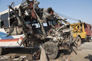 Bus Accident Lawyers in Cartersville | Free Consults torn-apart front of bus
