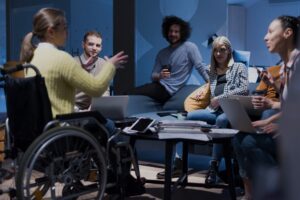 Catastrophic Injuries Lawyer in Duluth | Free Consults woman in a wheelchair in a meeting