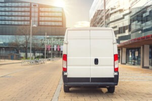 delivery driver stopped to make a delivery