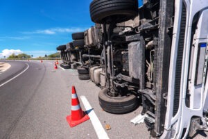 overturned tractor-trailer