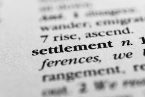 settlement definition in the dictionary