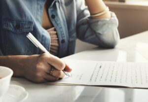 woman writing a letter