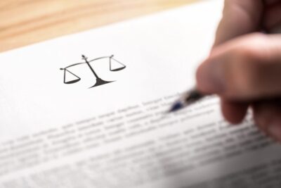 Lawyer writing a letter of representation