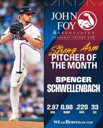 Spencer Schwellenbach: Strong Arm Pitcher of the Month Spencer Schwellenbach was named Strong Arm Pitcher of the Month.