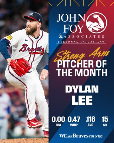 Dylan Lee Is the Strong Arm Pitcher of the Month for June John Foy & Associates Strong Arm Pitcher of the Month for June 2025, Dylan Lee.