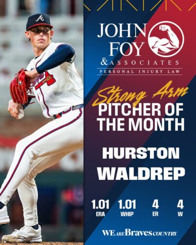 Hurston Waldrep: August Strong Arm Pitcher of the Month | Free Consult Strong Arm Pitcher of The Month Hurston Waldrep