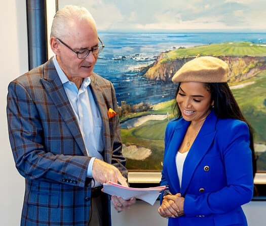 John Foy meeting with a client during an initial interview